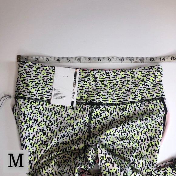 DKNY Sport Neon Pink & Yellow Patterned Leggings, Multiple Sizes, NWT! - Picture 12 of 15